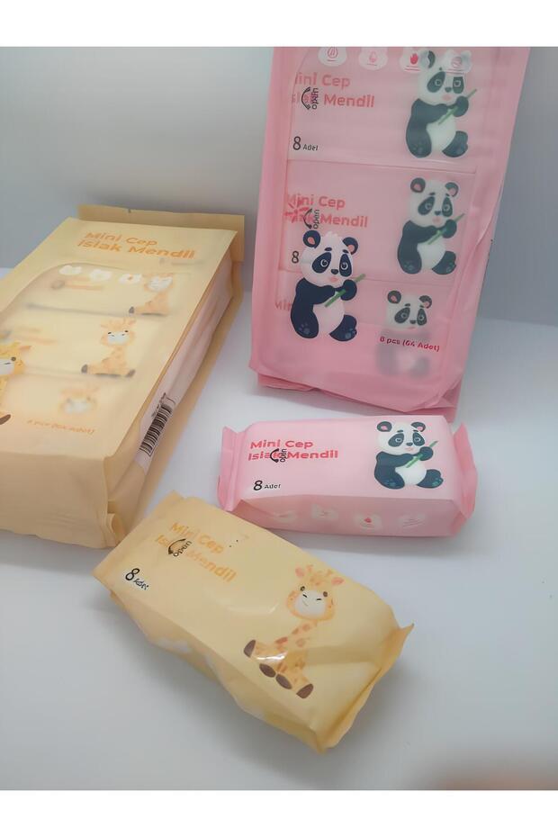 SEVİMLİ TEMALI MİNİ CEP ISLAK MENDİLİ (1 PAKET) - 4