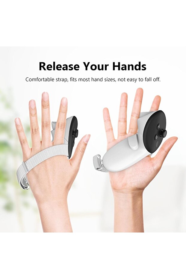 Controller Grips Compatible with Meta Oculus Quest 3 Adjustable Straps Gray - 5