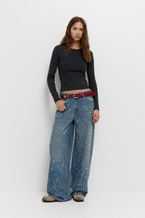 Düğmeli yaka tişört - 3