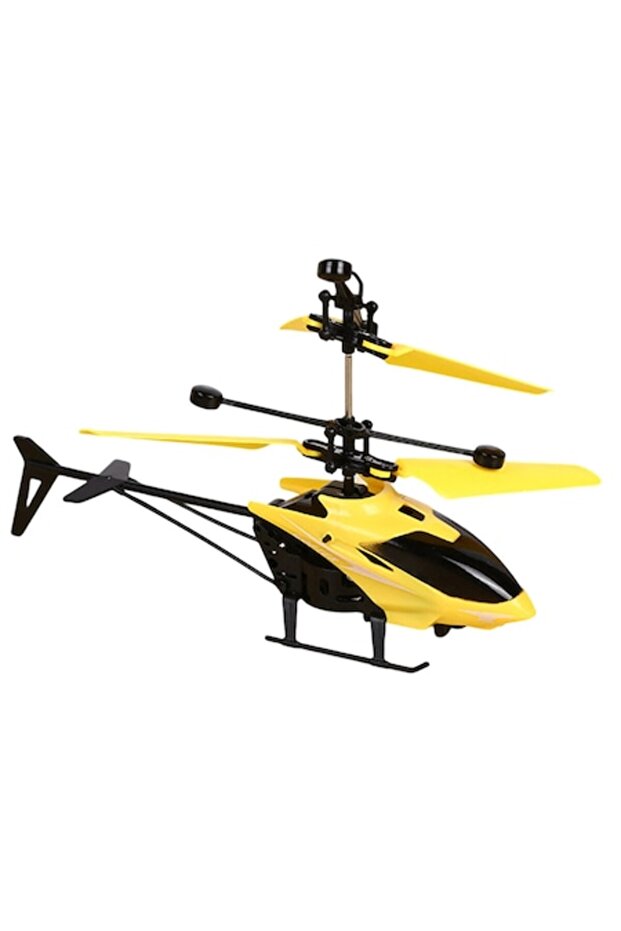 RC Mini Helicopter, Infrared Sensor, Remote Controlled, Yellow, Accessory Set - 1