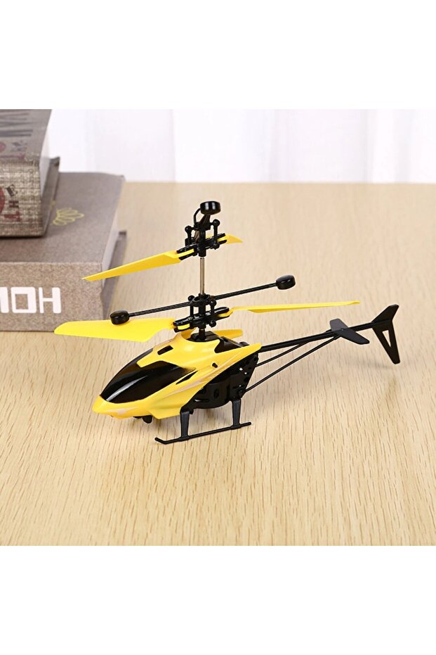 RC Mini Helicopter, Infrared Sensor, Remote Controlled, Yellow, Accessory Set - 2