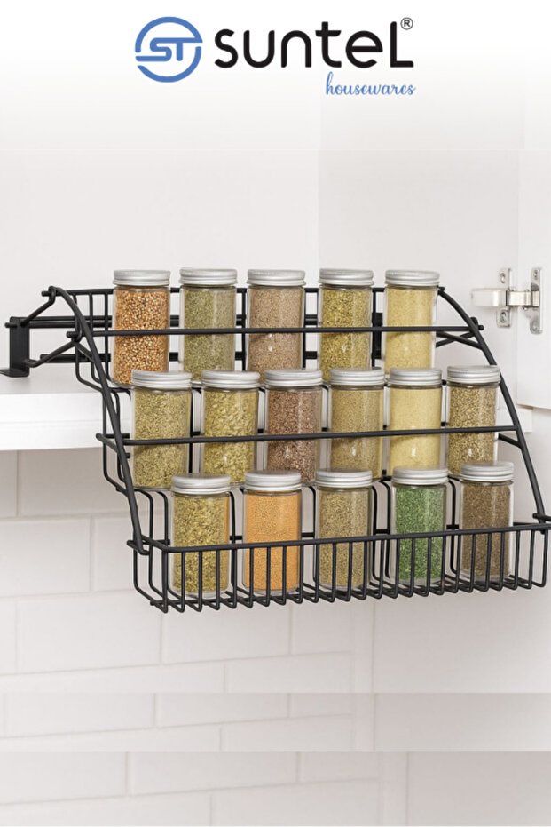 Spice Organizer Folding 3-Tier Spice Rack Cabinet Shelf Model Stand Lizaline Easyreach