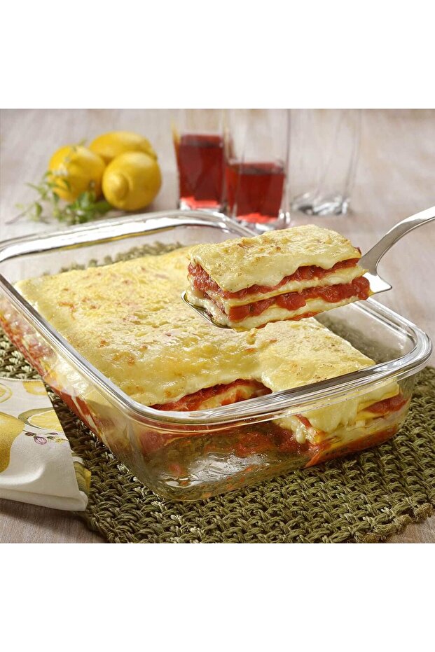 محمصة زجاجية مستطيلة متوسطة العمق سعة 3.7 لتر - مقاومة للحرارة بعمق إضافي، شفافة - 4