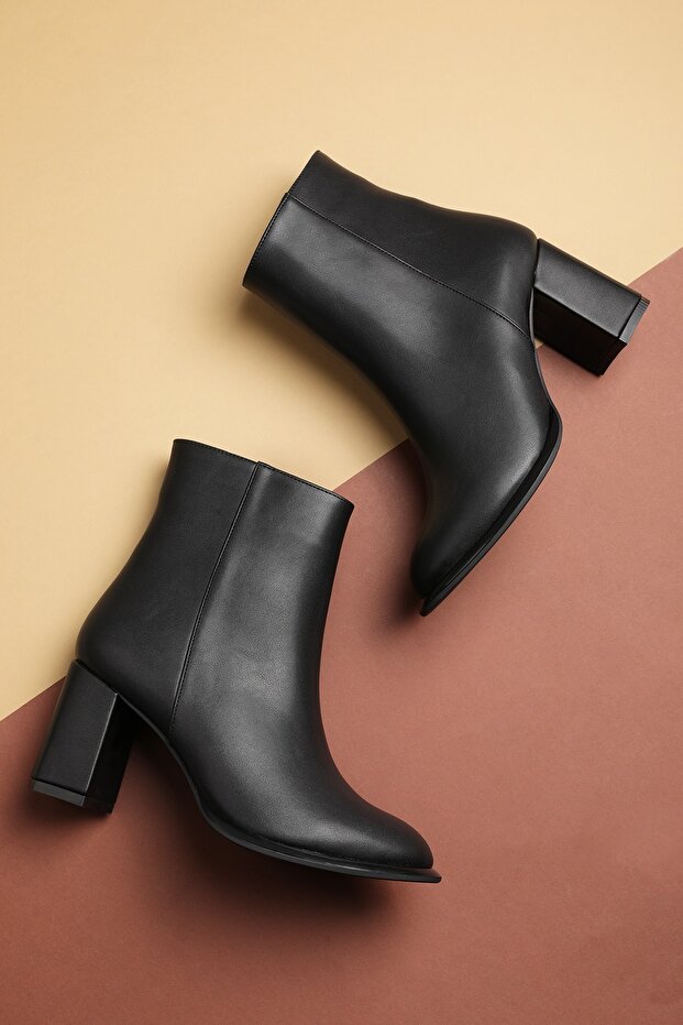 Women's Classic Heeled Office Boots Art.1350 Black