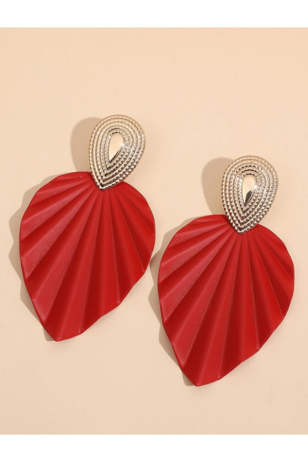 Red Leaf Earrings - 78877