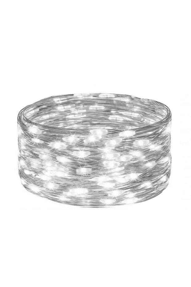 Solar-powered string light, 200 LEDs, 22 meters, 8 functions, cool white - 13