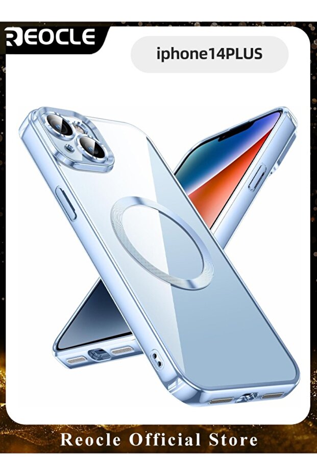 جراب مغناطيسي لهاتف iPhone 14 Plus جراب هاتف مغناطيسي شفاف جراب هاتف iPhone 14 Plus رفيع للغاية