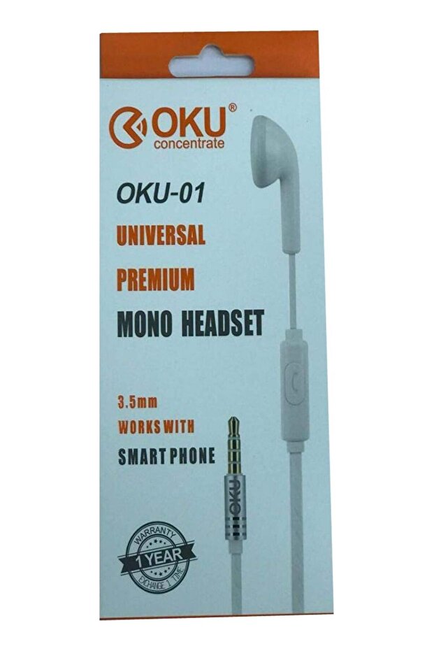 Earbud Headphones In-Ear Earphones OKU-01 White