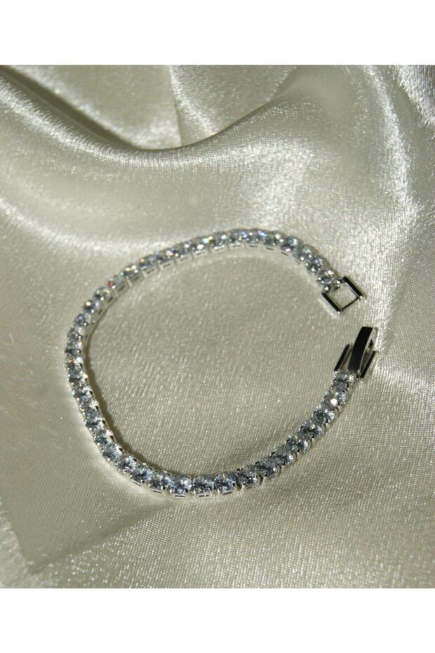 Women's Steel Square Cut Waterway Silver Bracelet