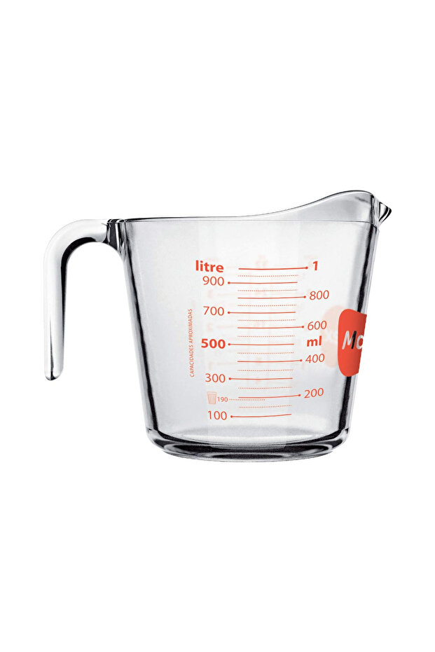 Glass Measuring Jug 1 L - Durable Heat-Resistant with Clear Graduated Markings|Transparent