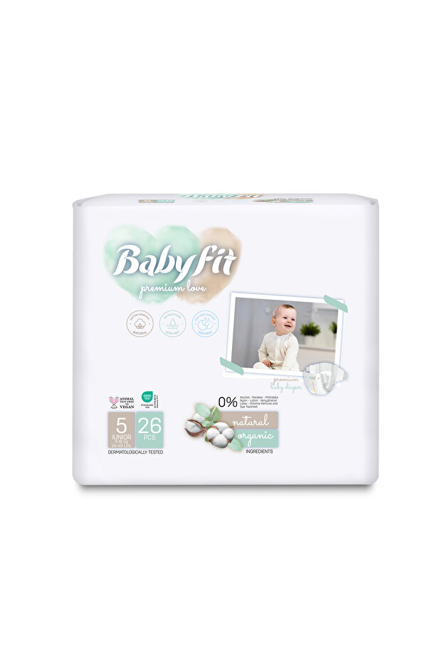 Baby Fit Natural Alcohol Free Diaper Eco Pack Size 5 (26) PC