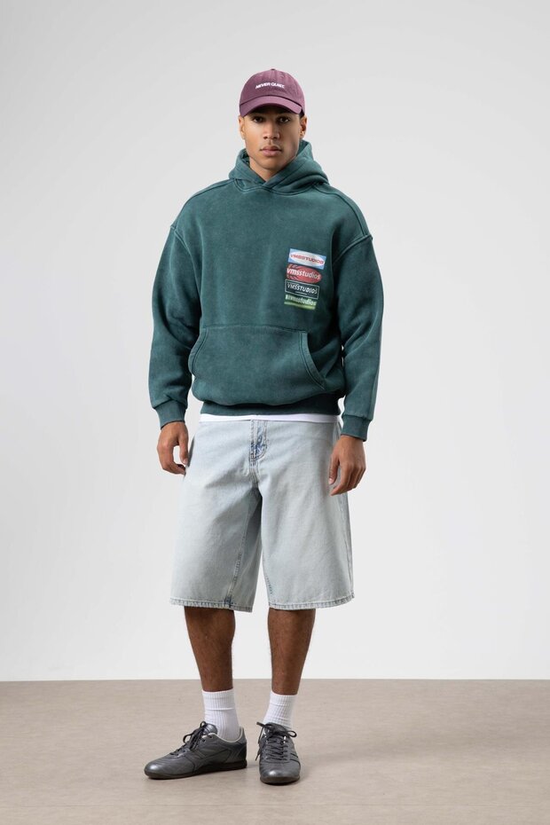 Oversize Washable Printed Hooded Sweatshirt Nefti