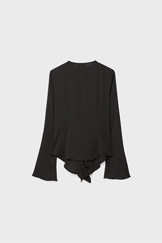 Fırfırlı dökümlü bluz - 7