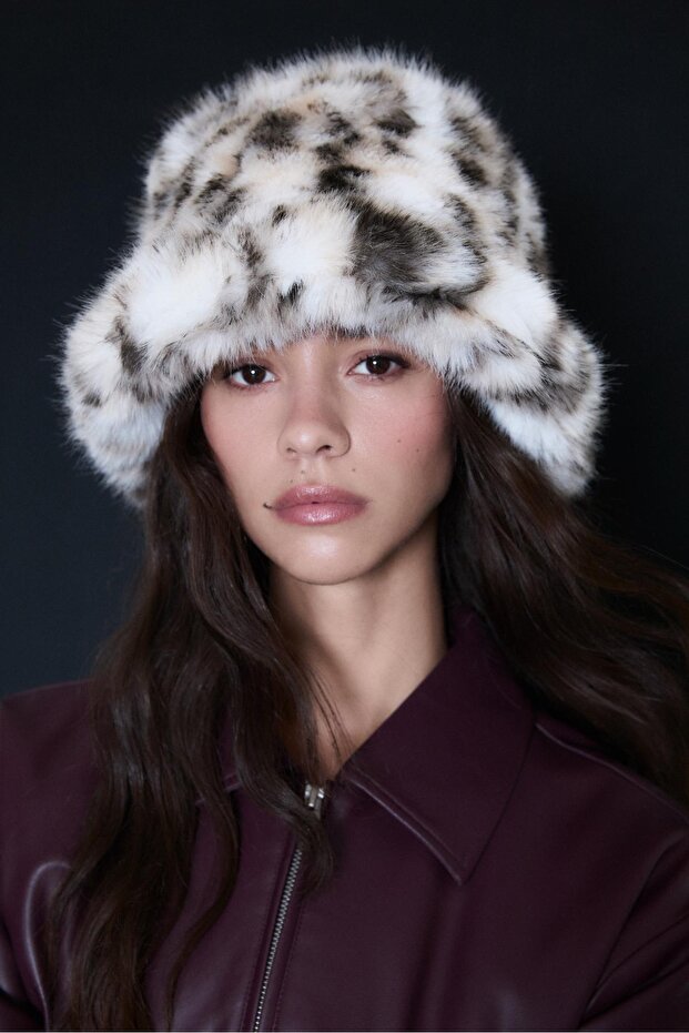 Suni kürk bucket şapka - 2