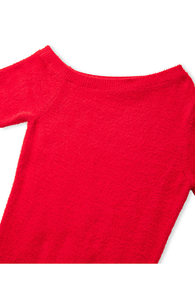 Kayık yaka triko elbise - 4