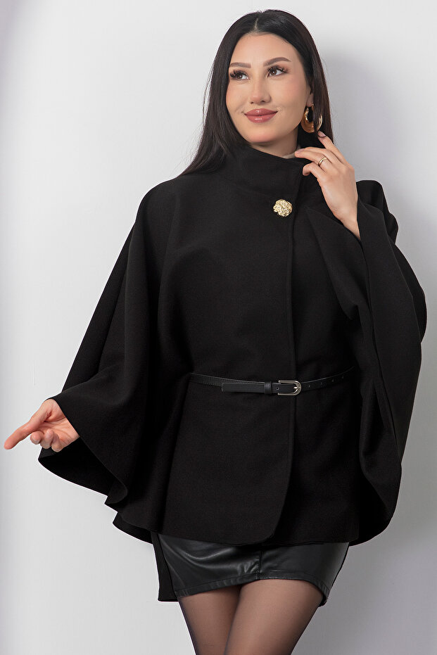 Kemerli Düğmeli Panço DKS1338 - 5