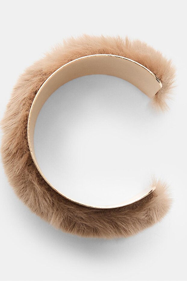 Suni kürk efektli sert bilezik - 5