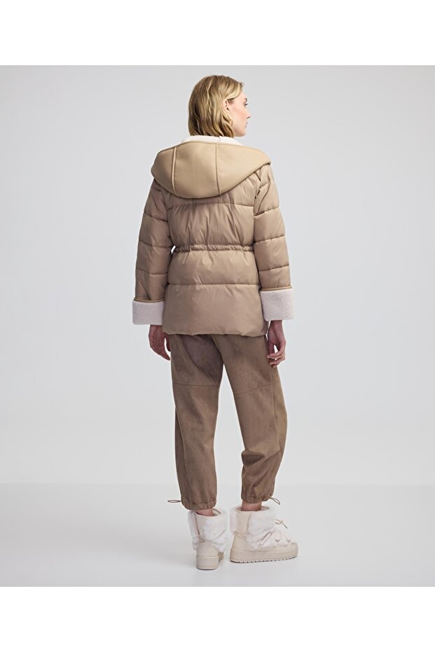 Colorblock şişme mont - 6