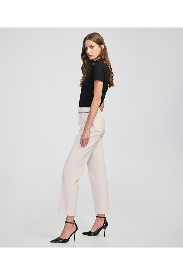 Kontrast biyeli pantolon - 2