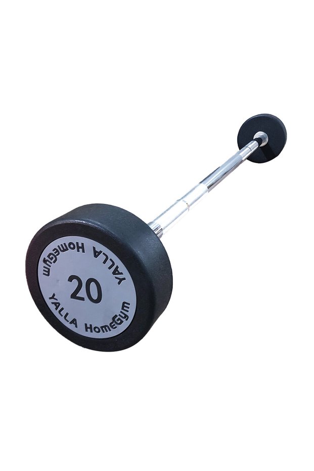 20KG Fixed Weighted Commercial Gym Olympic Barbell, Straight Steel Bar