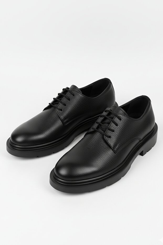 100% Genuine Leather Black Daily Comfortable Classic Men's Shoes Luass27Al0057