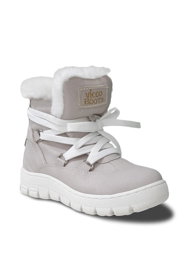 V1042479 Daily Children's Boots Beige Original Girls' Fur Inside Anatomical Zippered Winter Boots Shoes
