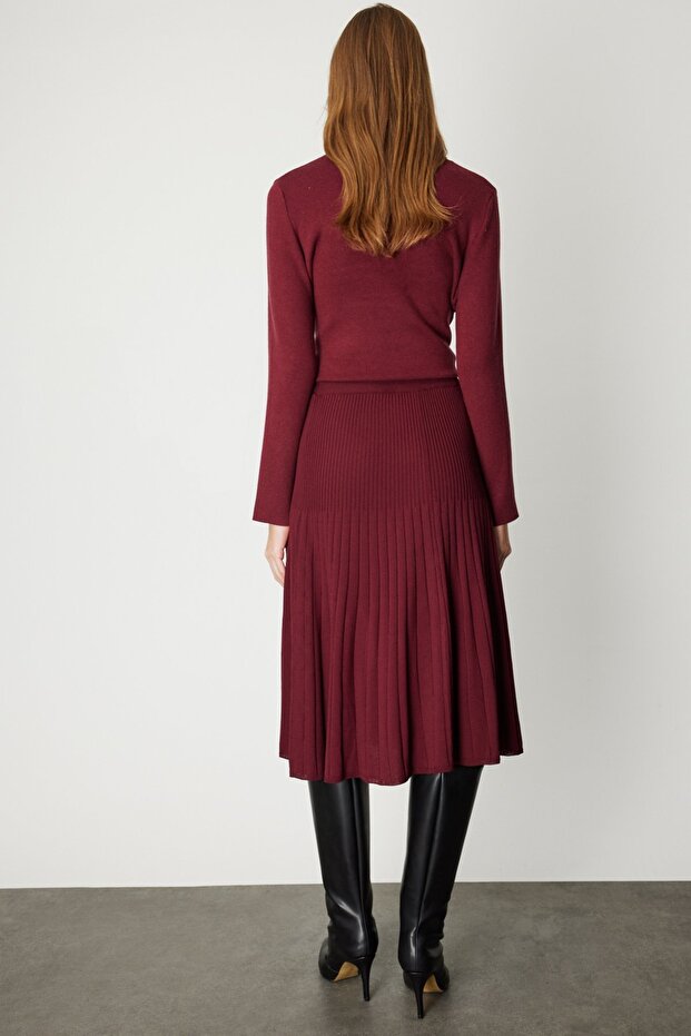 Piliseli Midi Triko Etek - 5