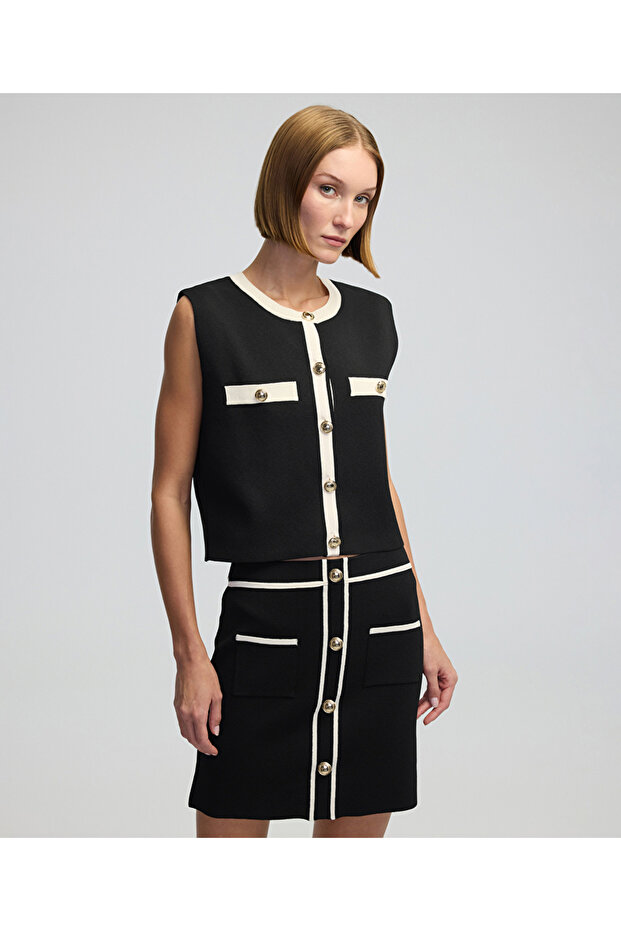 Metal düğmeli süveter - 2