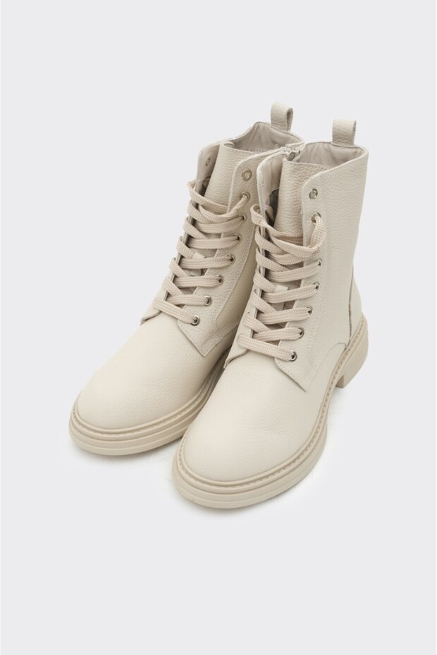 Hakiki Deri Fermuarlı Kadın Bot - 2