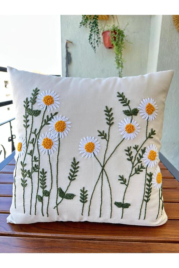 Panch Punch Daisy Model t Beige Color Handcrafted 100% 43X43 cm