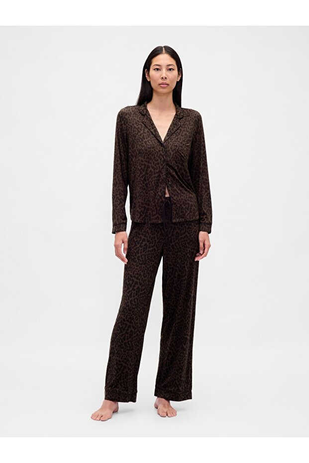 Kadın Kahverengi Softest Modal Pijama Altı - 1