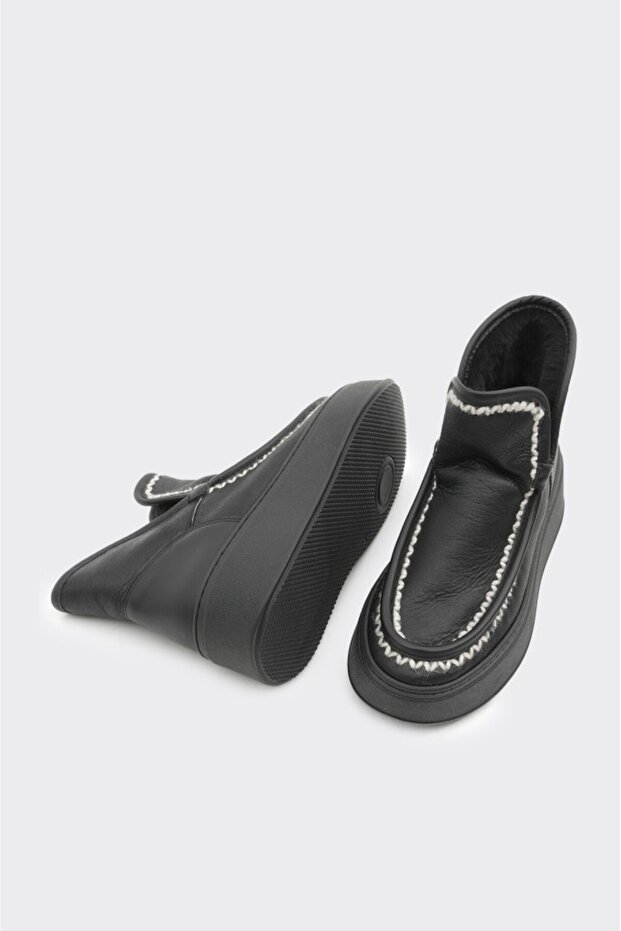 Düz Taban Hakiki Deri Kadın Bot - 6