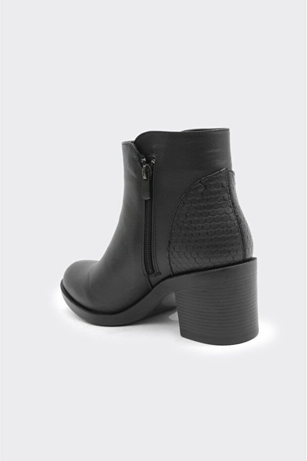 Hakiki Deri Topuklu Kadın Bot - 3