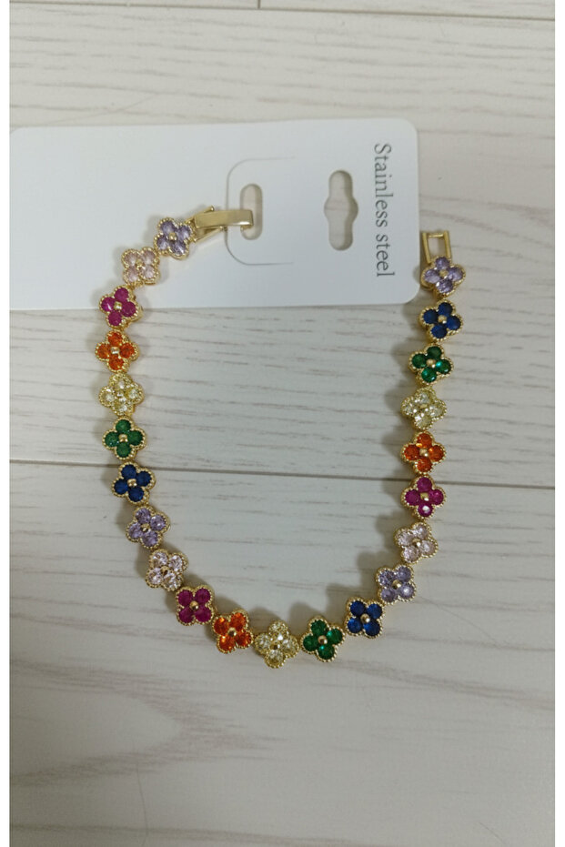 Steel Color Flower Bracelet