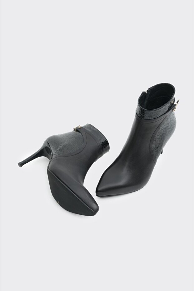İnce Topuklu Fermuarlı Kadın Bot - 5