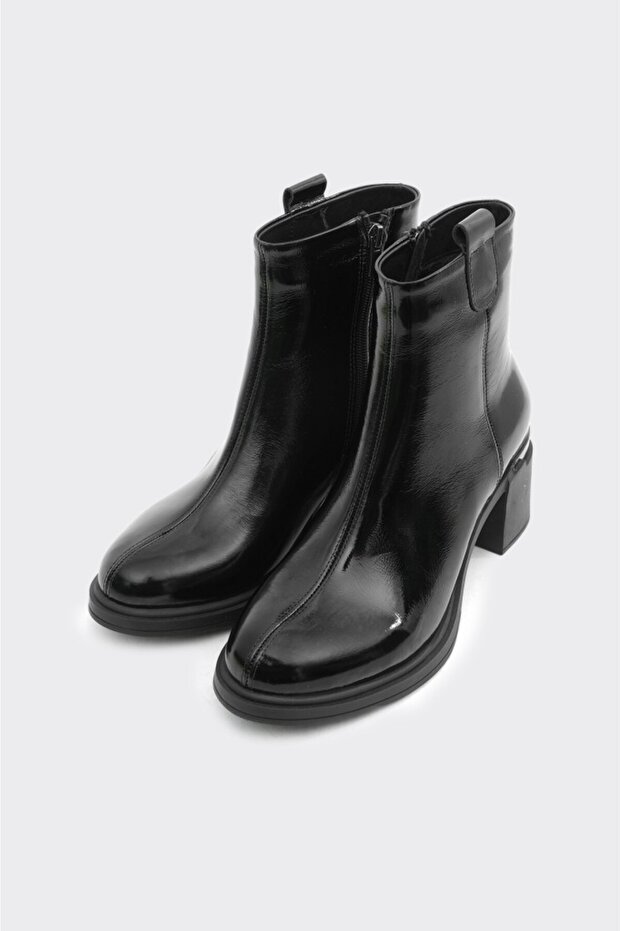 Hakiki Deri Fermuarlı Kadın Bot - 2