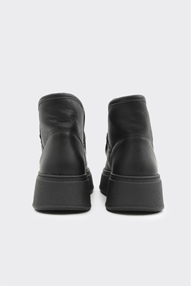 Düz Taban Hakiki Deri Kadın Bot - 5