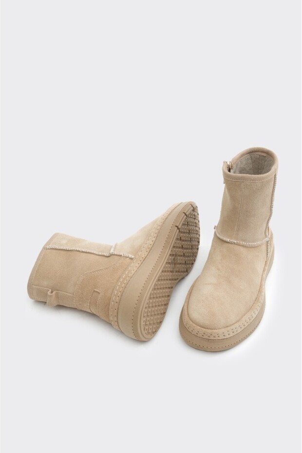 Hakiki Deri Fermuarlı Kadın Bot - 5