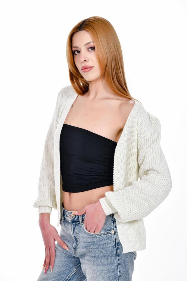 Trend Women's Balloon Sleeve Knit Cardigan