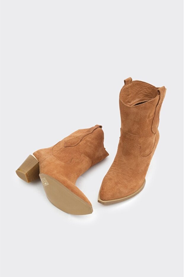 Hakiki Deri Kadın Western Bot - 4