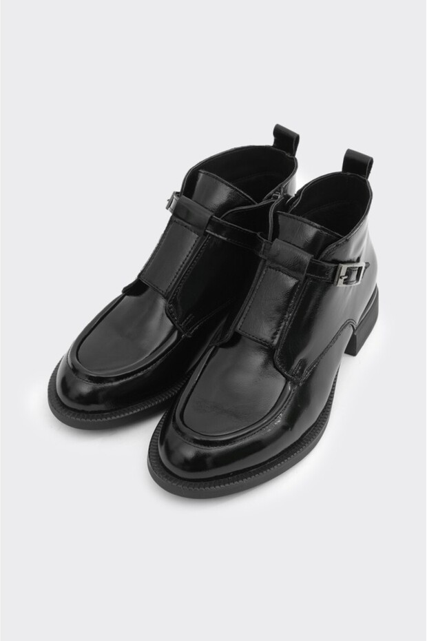 Fermuarlı Hakiki Deri Kadın Bot - 2