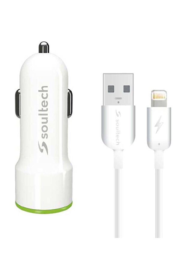 Soultech 2.1 A Araç Şarj Adaptörü & Lightning Data Şarj Kablosu