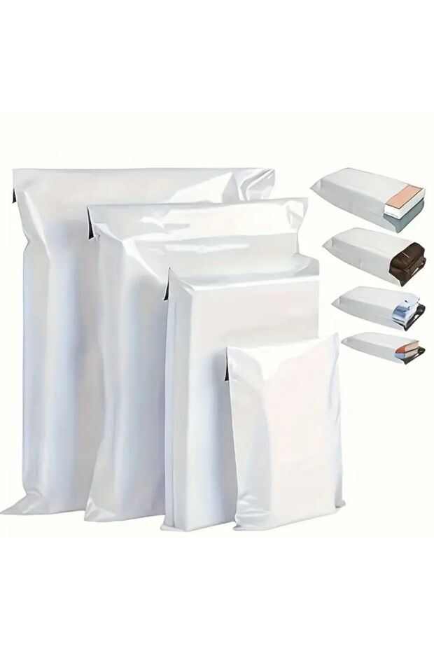 Kargo Poşeti, E ticaret Poşeti, Paketleme Poşeti, Cepsiz Kargo Poşeti, Beyaz 25x35 (100 Adet) - 1