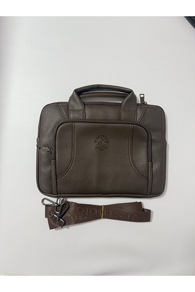 2 Compartments Real Leather Bag Shoulder Bag Briefcase Laptop Bag 23X33Cm
