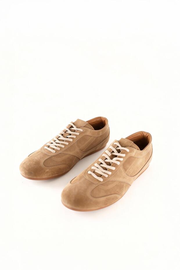 PANTOFI BEJ CU PIELE PARȚIALĂ - 7
