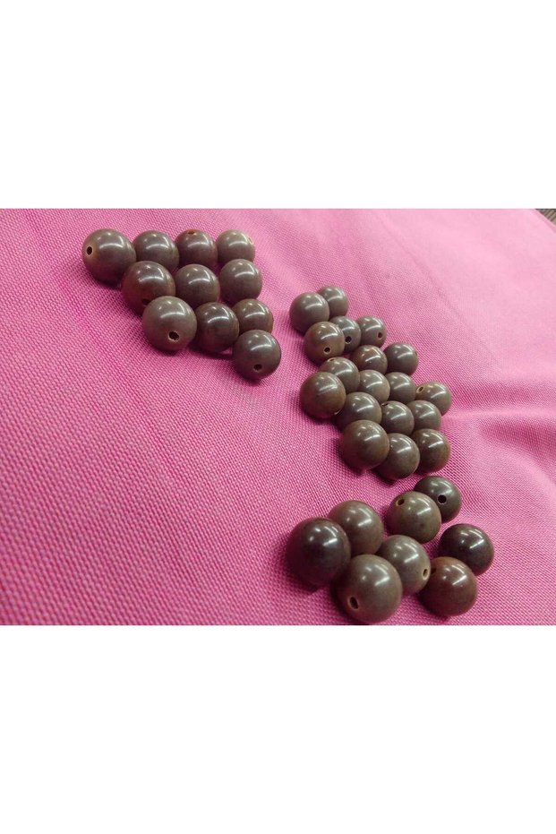 Imported Coffee Color 1 cm Diameter Beads 10 Pieces