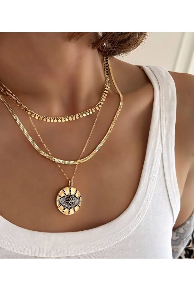 Evil Eye Çelik Kolye - 1