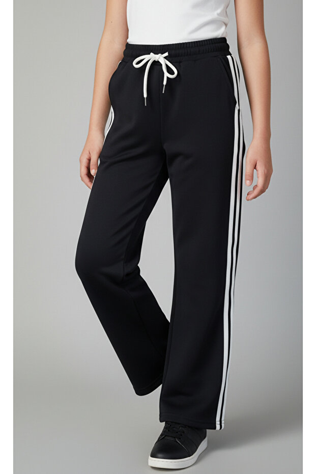 Girls' Tracksuit Bottoms with Double Stripes on the Sides
