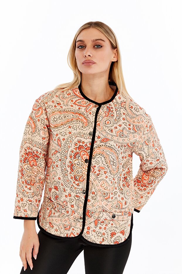 Desenli Kapitone Ceket - 3