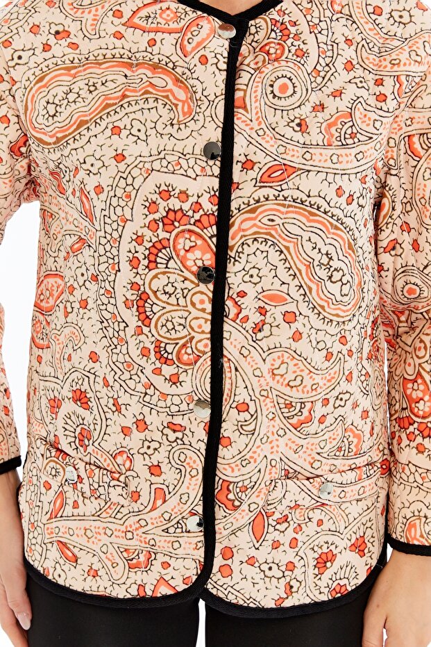Desenli Kapitone Ceket - 5